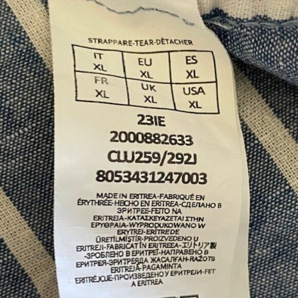 INTIMISSIMI Uomo Blue Striped Linen/Cotton Button Up Shirt XL - Picture 8 of 15